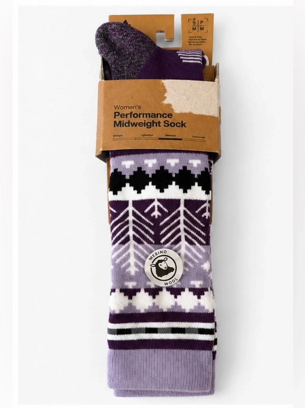 Burton Women's Performance Midweight Merino Wool Snowy Pines Socks S/M (4-6.5